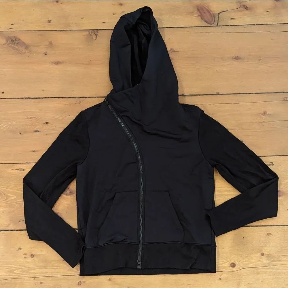 Athleta Malabar Black Hoodie Zip Up sweatshirt